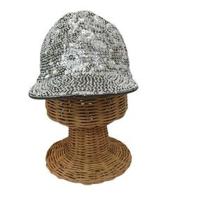 Vintage Flying Elephants Silver Sequined Hat
